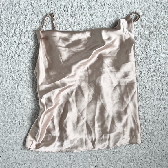 SAINTS + SECRETS  Satin Top, Champagne, size S - Picture 2 of 3
